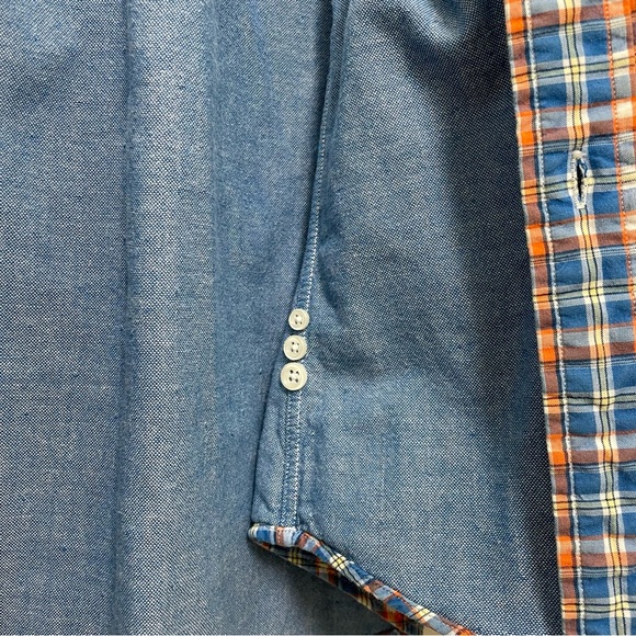 TWO Ralph Lauren XL long sleeve cotton button down dress shirts chambray check - Picture 10 of 13